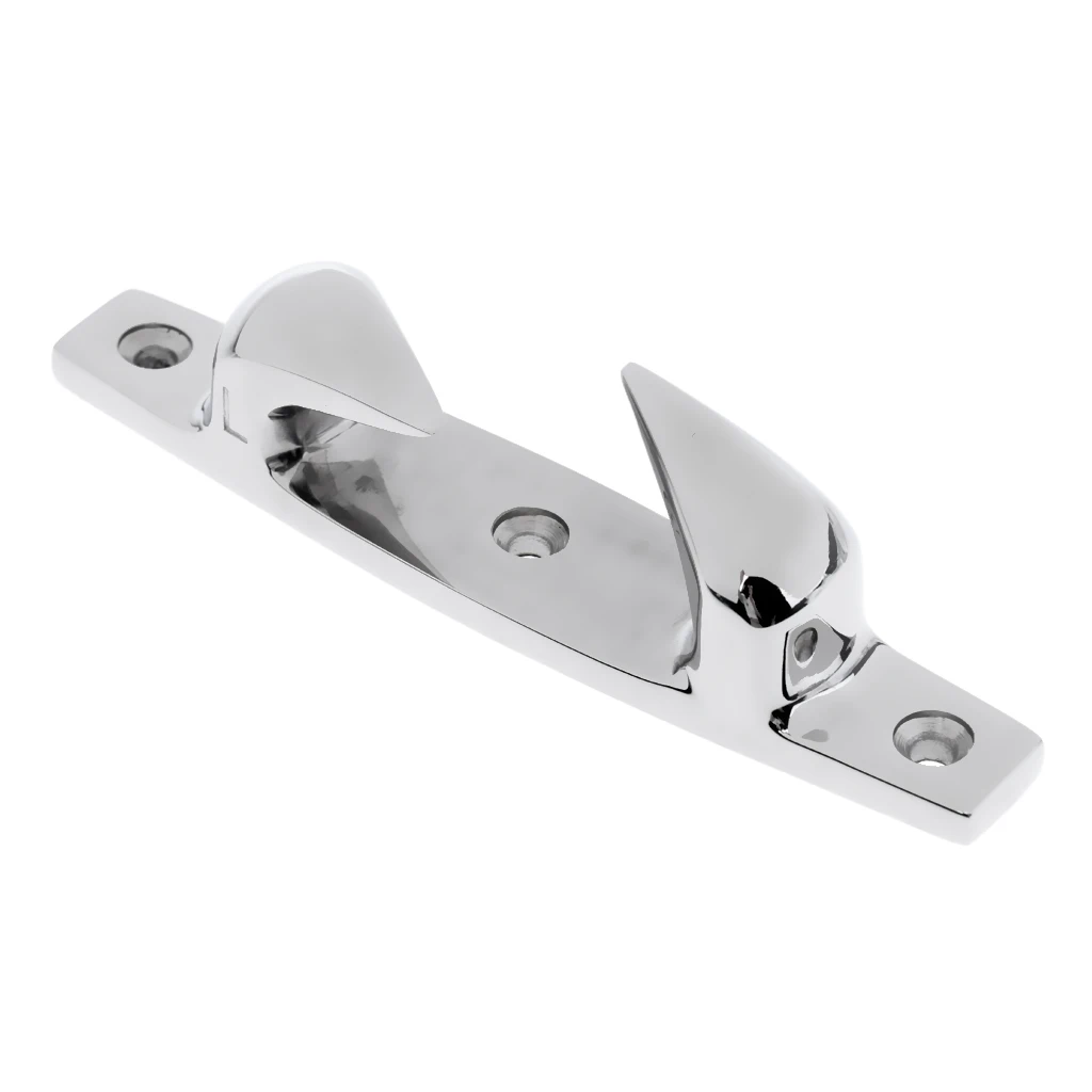 2pcs 316 Stainless Steel Skean Boat Yacht Deck Line Dock Anchor Rope Cleat Chock Left & Right - 4.7 inch 12cm