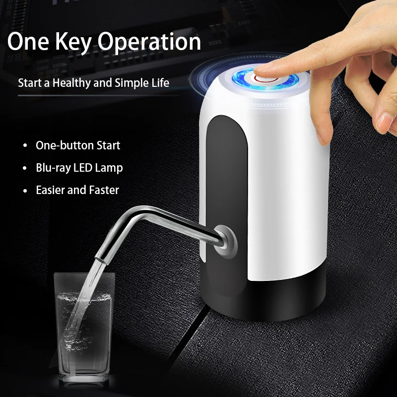 HiPiCok Water Bottle Pump 19 Liters USB Charging Automatic Electric Water Dispenser Pump Bottle Water Pump Auto Drink Dispenser