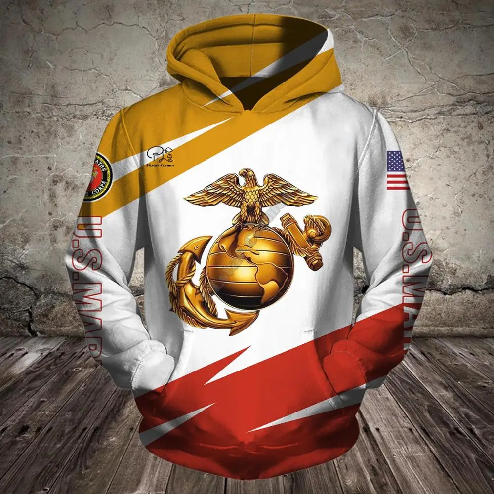 

Men Women United States America US Marineprint 3D Hoodies Funny policeman SweatshirtHooded Long Sleeve zipper Pullover tracksuit