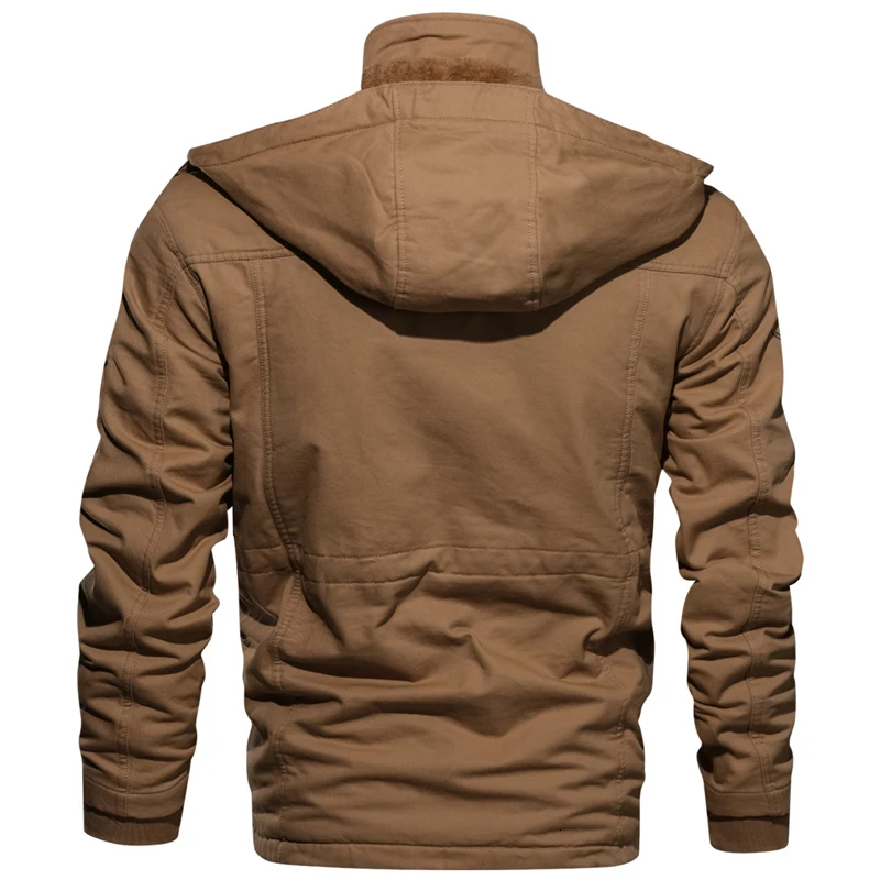 Зимняя куртка в стиле милитари для мужчин; повседневное плотное теплое пальто; армейские летные куртки; верхняя одежда из флиса с капюшоном; одежда; 4XL