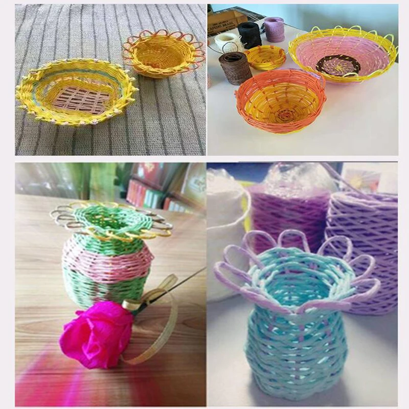 Natural Wire Paper Rope Kindergarten Handcrafts String Material Accessories DIY Creative Woven Flower Basket Pen Holder | Дом и сад