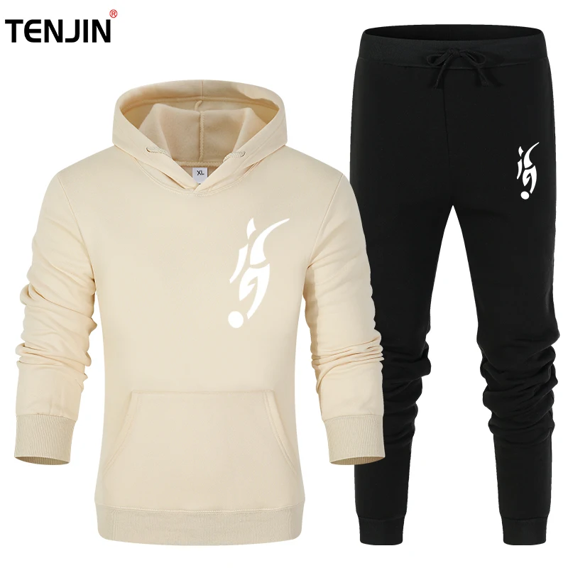 Great Value 2019 New Two Pieces Set Fashion Hooded Sweatshirts Sportswear Men Tracksuit Hoodie Autumn Brand Clothes Hoodies+Pants men sets