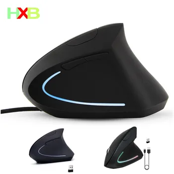 

HXB 2.4G wireless mouse wired vertical ergonomic mouse wireless rechargeable mouse suitable for PC Laptop