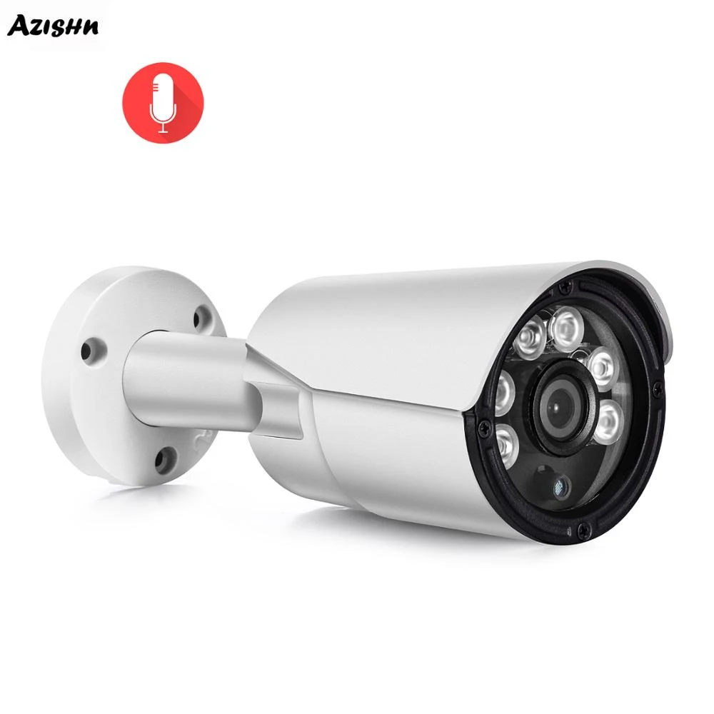 Azishn Camera De Surveillance Bullet Ip Poe Hd 5mp 2592x1944p Dispositif De Securite Sans Fil Avec Enregistrement Audio Et Infrarouge En Metal Pour L Exterieur Aliexpress