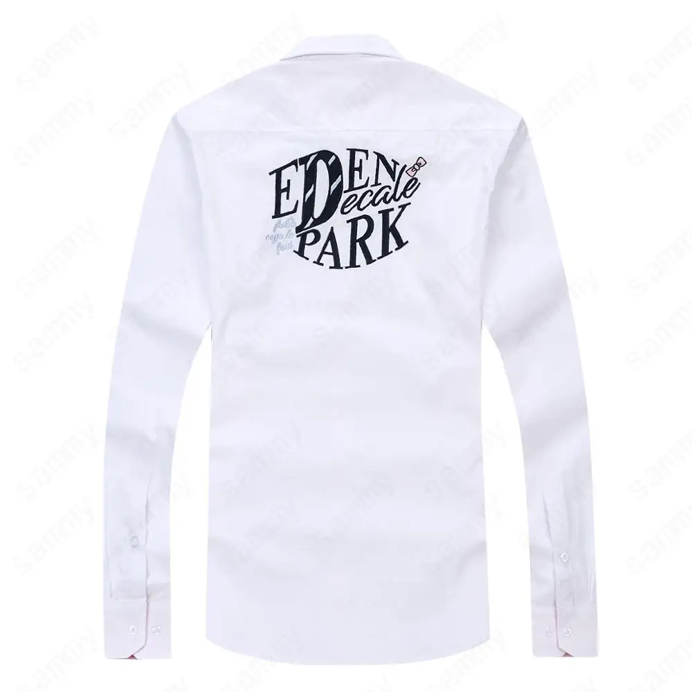 Дизайнерская мужская рубашка Eden Park Homme, хлопок, высокое качество, модная, деловая, повседневная, лучшая, с вышивкой, стиль M до 3XL - Цвет: Белый