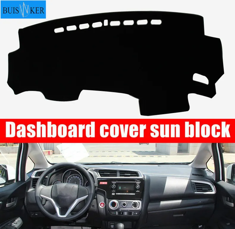 

For Honda Fit Jazz 2014-2018 Auto Dashboard Cover Mat Pad Anti-UV Styling Sunshade Dashmat Instrument Carpet Car Accessories RHD