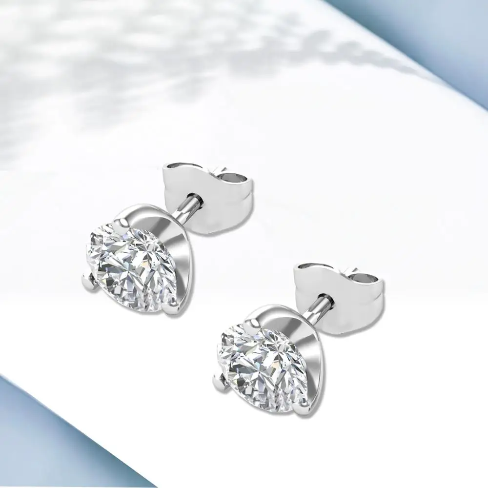 

Szjinao Diamond Stud Earrings 925 Sterling Silver Unique Moissanite Earrings 1.2ct D Color VVS1 Gemstone Korean Jewelery Luxury