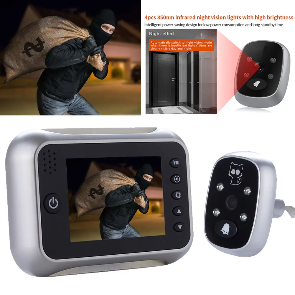 

Electronic Wireless Video Voice Doorbell Night Vision Wide Angle Long Standby HD Doorbell OC-shipping