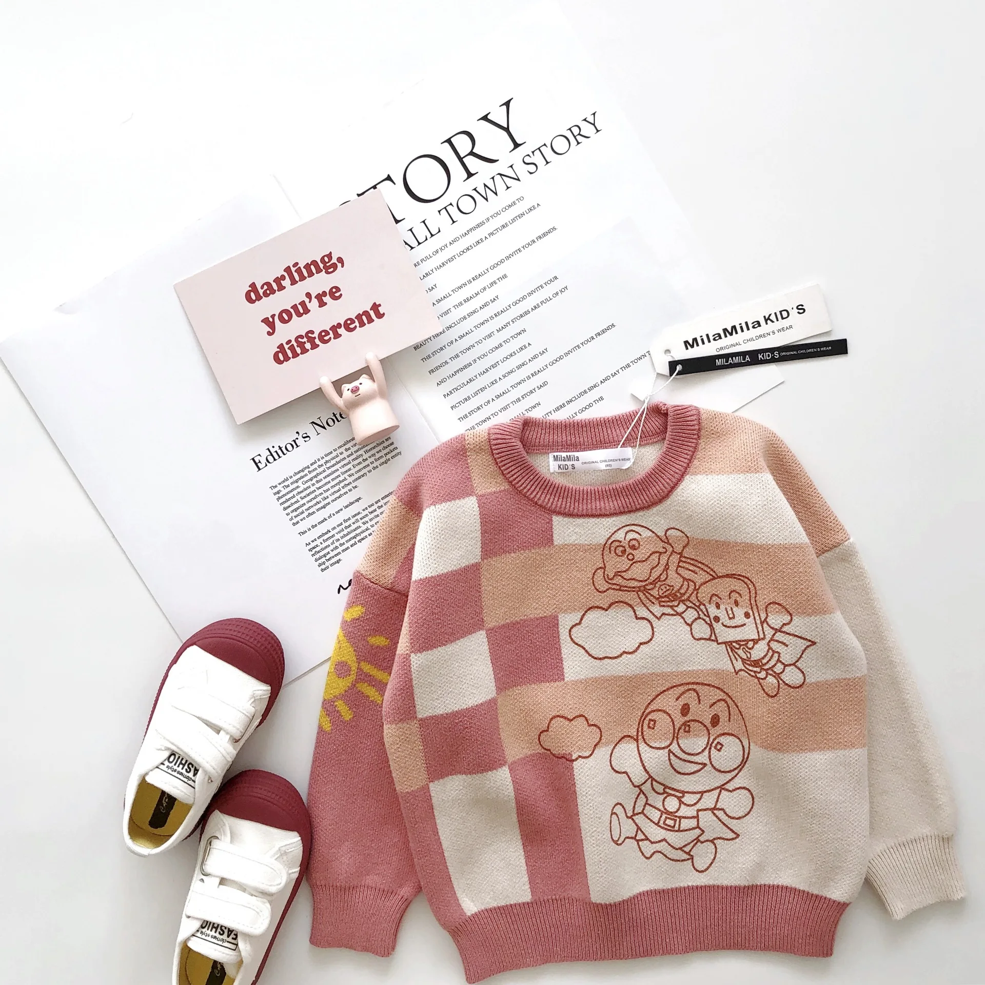 Tonytaobaby/новые детские свитера на осень и зиму; оранжевые хлопковые свитера с рисунком; свитер для маленьких девочек