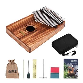 

LINGTING K17Y 17-key Portable Thumb Piano Kalimba Mbira Sandalwood Solid Wood with Storage Bag Music Book Stickers Tuning Hammer