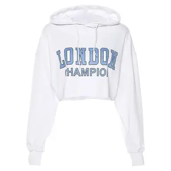 

Women's Fashion Sweatshirt Hoodies latter Crop Hoodie Long Sleeve Jumper Hooded Pullover Coat Casual Sweatshirt Top