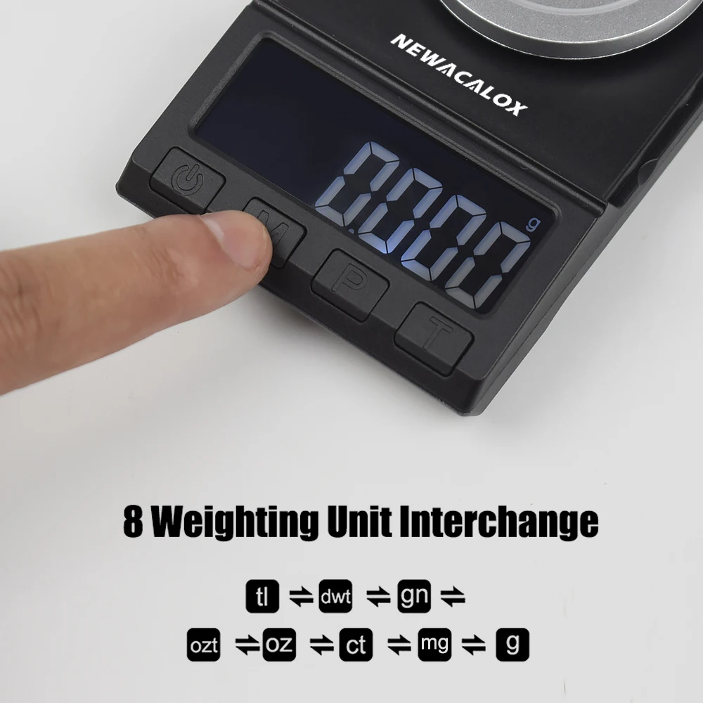 Koop NEWACALOX Digital Milligramgewichten Sieraden Schaal 0.001g Precisie Elektronische Weegschalen 100g 50g Draagbare Multi Lab Reload Poeder weegschalen