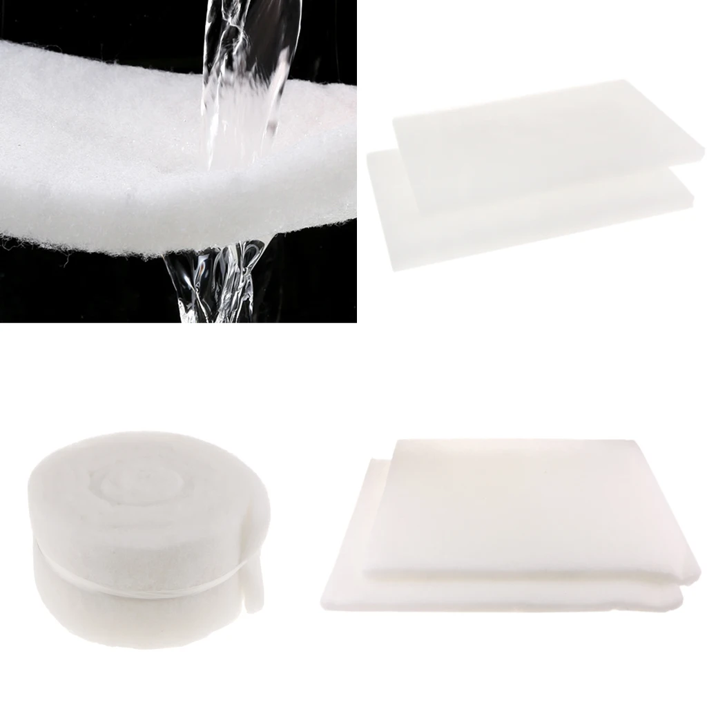 6Pcs Bio Sponge Filter Media Pad Foam for Aquarium Fish Pond Reef Canister Tank 39x12cm  ( White )