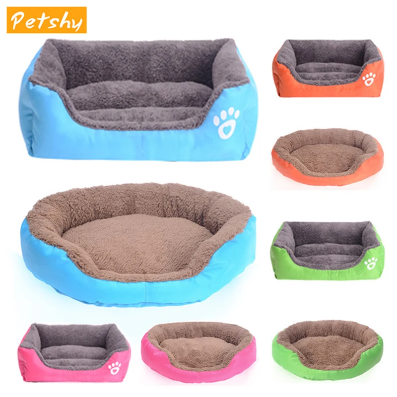 Petshy круглая квадратная кровать из ткани Оксфорд для домашних питомцев собак и