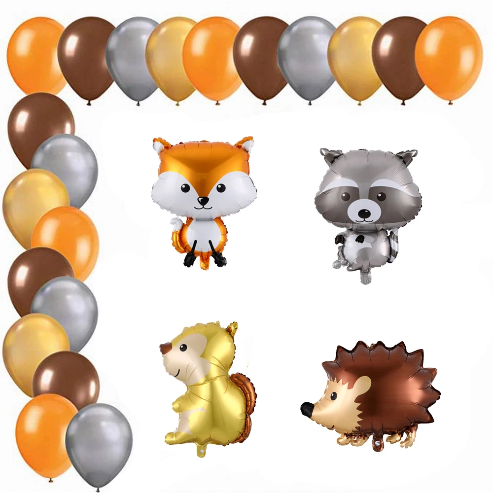 ジャングルサファリ森パーティーの装飾アライグマハリネズミリスキツネ動物風船野生 1 ベビーシャワーの誕生日パーティーグロボス Ballons Accessories Aliexpress