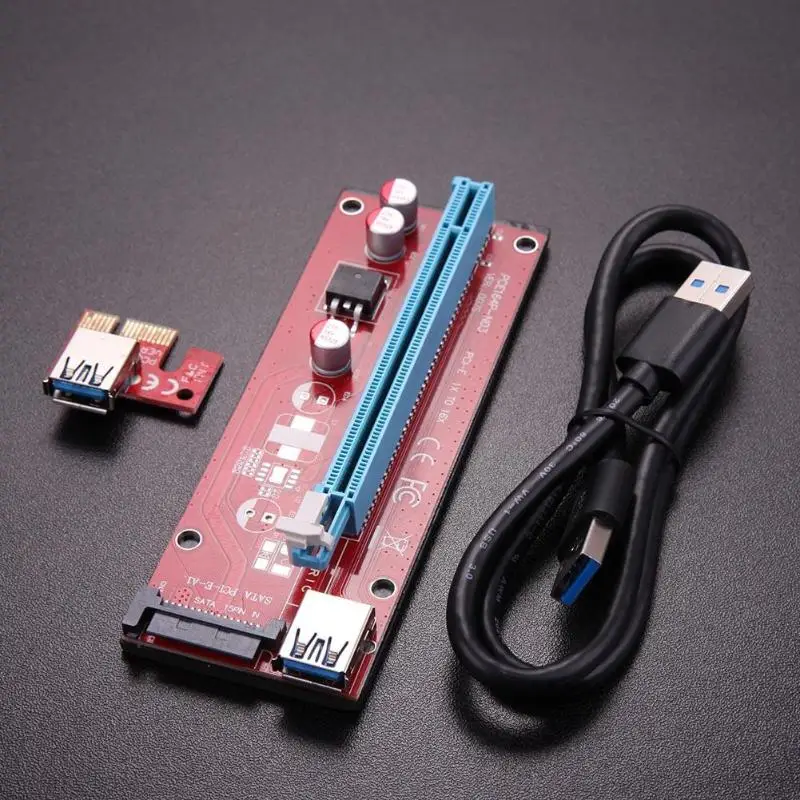 30cm/60cm USB 3.0 PCI-E 1x to16x Motherboard Extender Riser Card Adapter SATA 15Pin Power Cable for BTC LTC ETH Mining