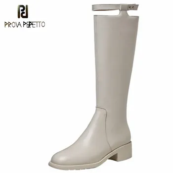 

Prova Perfetto Solid Color Botas Mujer Concise Zipper-Sid Breathable Sapatos Das Mulheres Round Toe Comfortable Sexy Boots Women