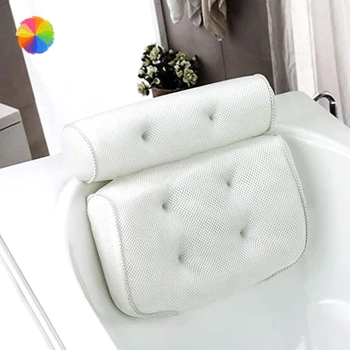 

Breathable Spa Bath Pillow with Suction Cups Neck and Back Support Spa Pillow Home Tub Bathroom Accessories