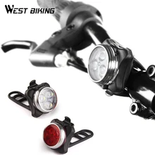 Conjunto recarregável da luz da bicicleta de usb, farol dianteiro brilhante super e luz traseira da bicicleta do diodo emissor de luz, bateria de lítio de 650mah, 4 modo claro