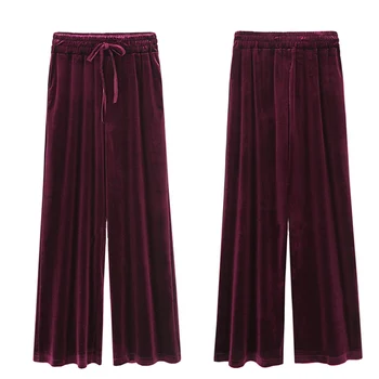 

Winter Large Size Loose Pants High Waist Thicken Flannelette Wide-leg Trousers Women Casual Hot New Trends 2020