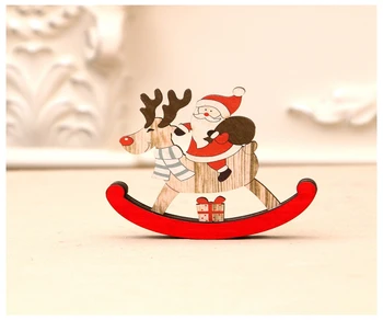 

Christmas Wooden Rocking Horse/Santa Claus Gift Decoration/Home Decor/Christmas Decoration/DIY House/Christmas Gifts