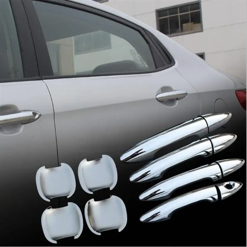 

Car-styling ABS trim Chromium Styling door handle cover sticker Exterior decoration accessories case for KIA K2 Rio 2011-2016