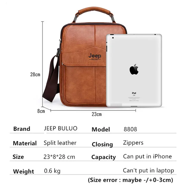 JEEPBULUO New Men Crossbody Bag Shoulder Bags Multi function Men Handbags Large Capacity Split Leather Bag