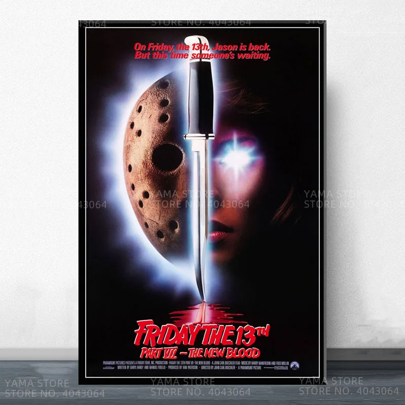 Painting & Calligraphy luxury J131 Friday the 13th Jason Voorhees Classic Horror Movie Wall Art Canvas Painting Poster For Home Decor calligraphy and painting