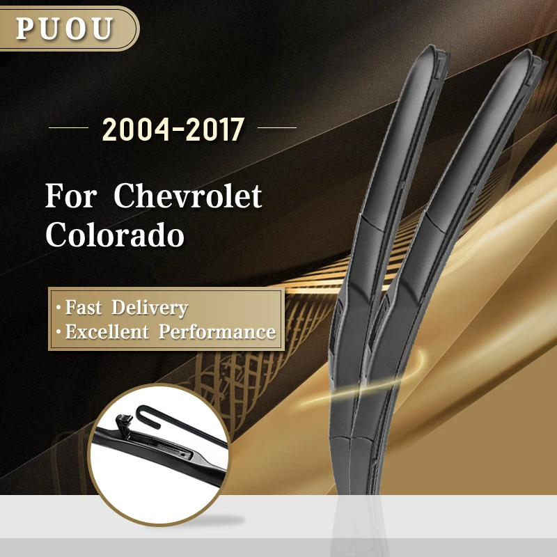 PUOU Windscreen Wiper Blades for Chevrolet Colorado 22"&19" Fit Hook