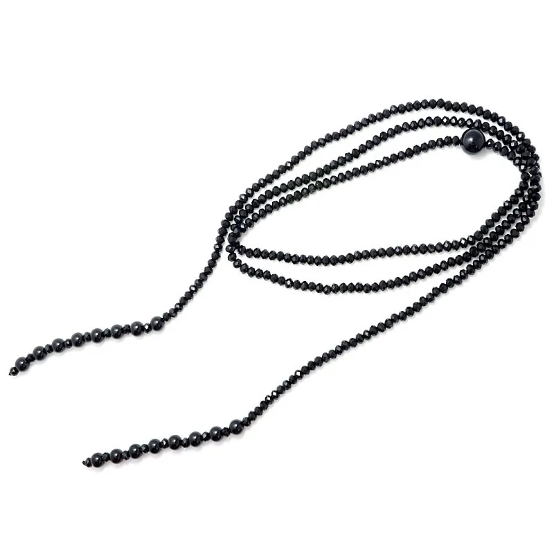 

Fashion New design charm layer beads necklace fashion 4mm crystal Natural stone long necklace jewelry for women