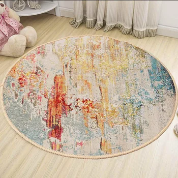 

Nordic TIE-DYED Modern Round Carpet Rug and Carpets for Living Room Floor Child Kids Play Mat Bedroom Bathroom Home Door Mat