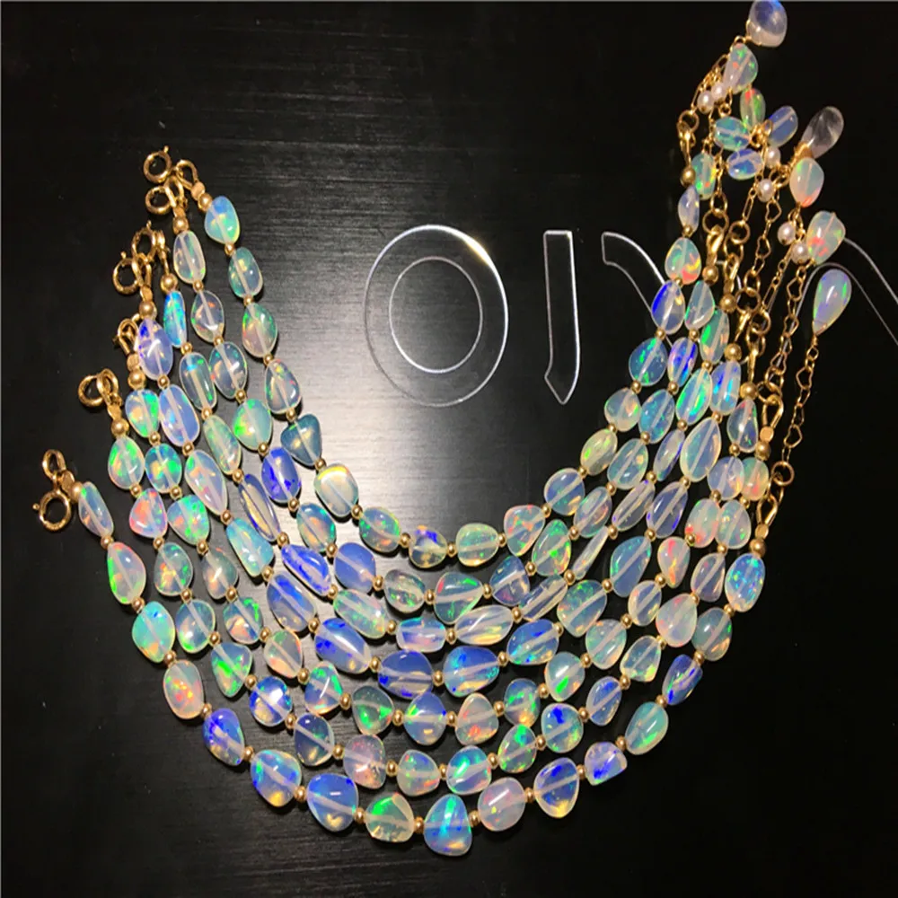 loose beads nature opal baroque white rainbow 4.5-5.5mm 19cm FPPJ wholesale | Украшения и аксессуары