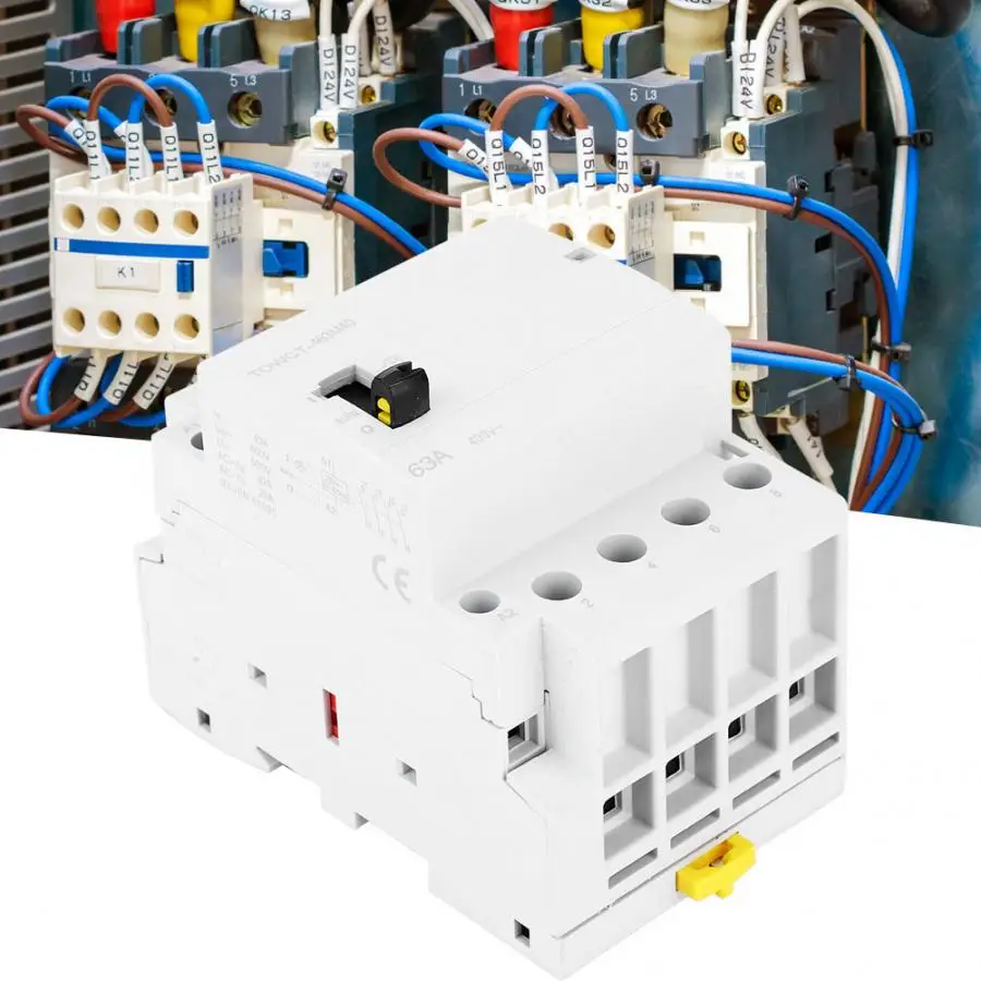 4P 63A 230/240V 50/60HZ AC контактор для дома с ручным переключением din-рейка 35 мм 4NO IP40