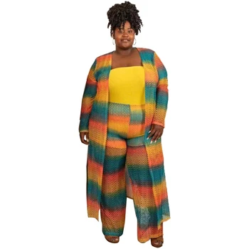 

Spring Women Two Piece Outfits Long Sleeve Cardigan And Loose Casual Trouser Multi Plus Size 2 Piece Set Wholesale Drop Shipping