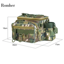 Romher многофункциональные сумки для рыбалки, холщовая наживка, поясная сумка, посыльная посылка, 3 слоя, рыболовная Сумка, рыболовные снасти для карпа, 40*23*7 см