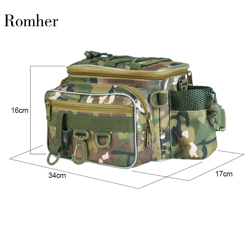 

Romher Multifunctional Fishing Bags Canvas Lure Waist Pack Messenger Pole Package 3 Layer Fishing Bag Carp Tackle 40 * 23 * 7cm