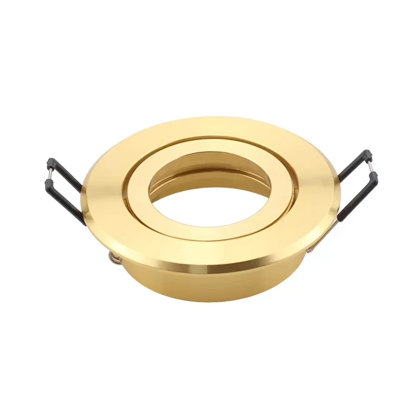 10pcs/lot Gold Recessed Round Downlight Holder Adjustable Frame for LED GU10 MR16 E27 spot