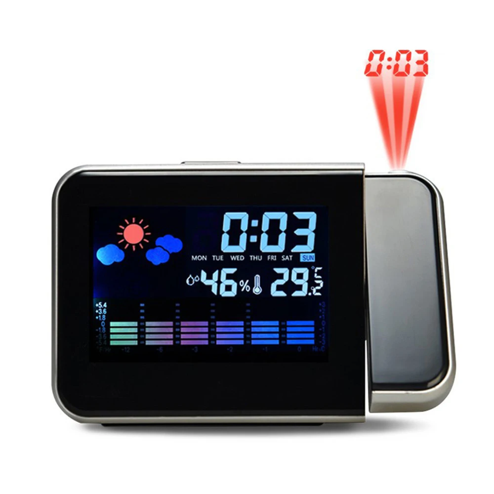 Цифровые часы, проекционный будильник, термометр температуры, время стола, отображение даты, проектор, календарь, USB, настольные светодиодный часы
