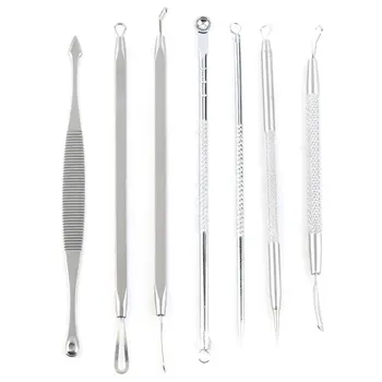 

New Fashion Acne Comedone Blackhead Blemish Pimple Extractor Remover Tool Kit Set 7Pcs top quality