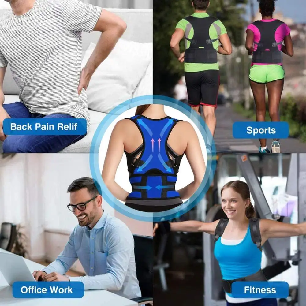 XL XXL пояс в форме тела корректор осанки бандаж Взрослый Регулируемый плечи