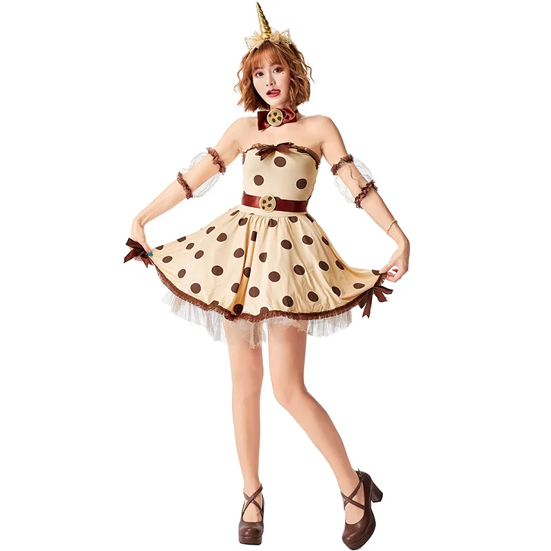 

Cute Unicorn Dress Adult Cookies Cosplay Halloween Costuem for Women
