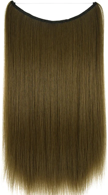 TOPREETY Heat Resistant Synthetic Hair 100gr Silky Straight Elasticity Invisible Wire Halo Hair Extensions 8006 68