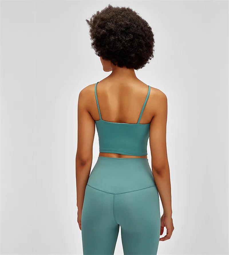 Solid Color Lulu Sport Tank Top Women Fitness Bra Yoga Vest No Rims With Chest Pad Butter Soft Beauty Back Half Sling Gym Clothe Solid Color Lulu Sport Tank Top Women Fitness Bra Yoga Vest No Rims With Chest Pad Butter Soft Beauty Back Half Sling Gym Clothe