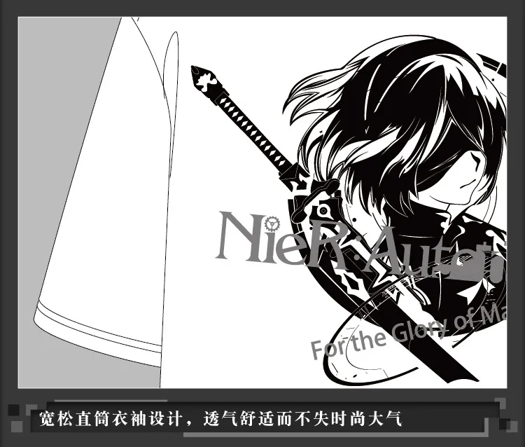 Nier: Automata, японский аниме, летняя хлопковая футболка, свободная футболка, одежда для мужчин и женщин, повседневные футболки топы с короткими рукавами, черный/белый