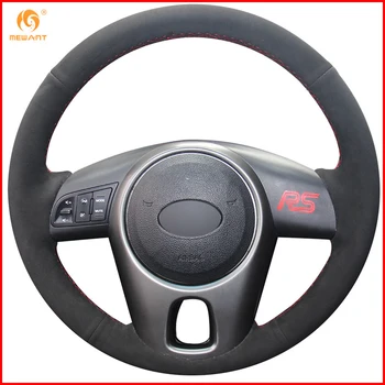 

MEWANT Black Suede Car Steering Wheel Cover for Kia Forte 2009-2014 Soul 2010-2013 Rio 2009-2011 Interior Accessories Parts