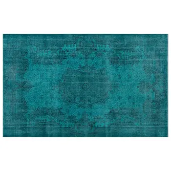 

Handmade Turquoise Vintage Overdyed Turkish Area Rug 170x270 Cm-5'7''X8'10''