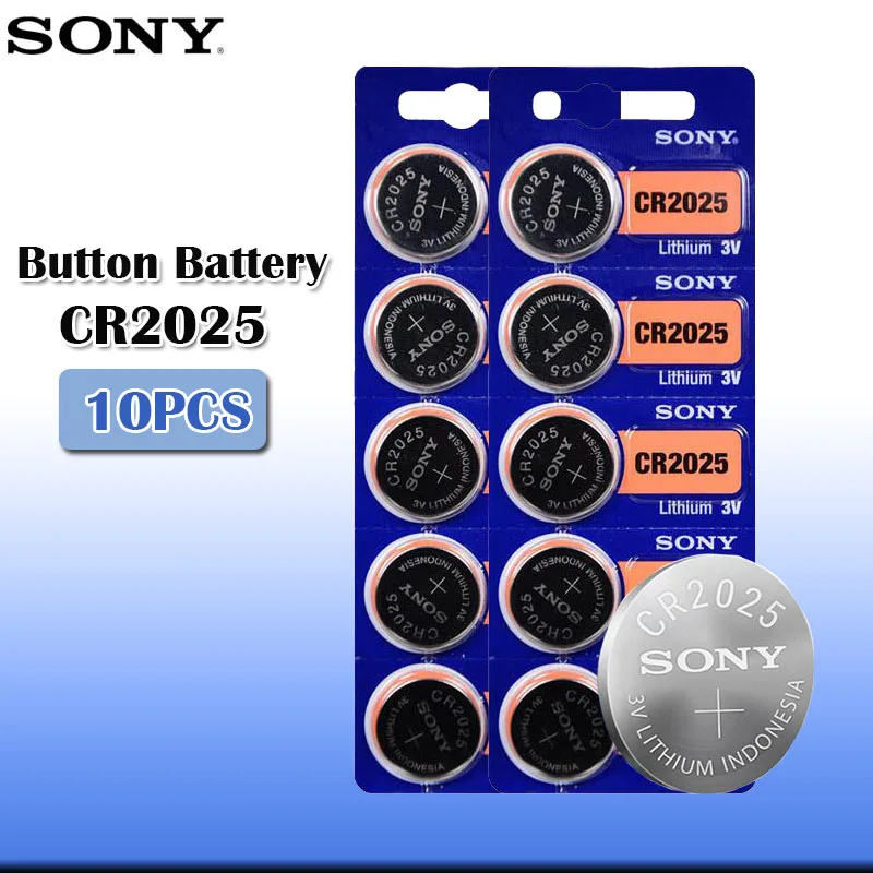 10pcs/lot sony CR2025 3V 100% Original Lithium Battery For Watch Remote Control Calculator CR2025 button cell coin batteries|Button Cell Batteries| - AliExpress