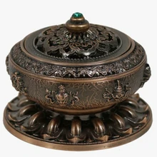 Винтажный Подарок Медный декоративный благоприятный буддийский держатель палки орнамент Тибетский ладан горелка домашний декор Ловца