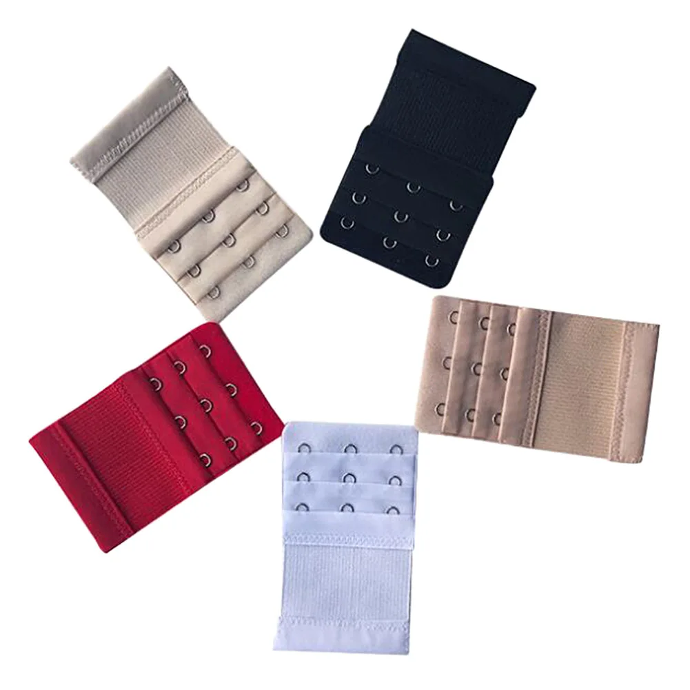 

2/5pcs 3 Hooks 3 Rows Women Elastic Bra Extender Back Clip Strap Clasp Buckle Adjustable Belt Buckle Underwear Buckle Extension