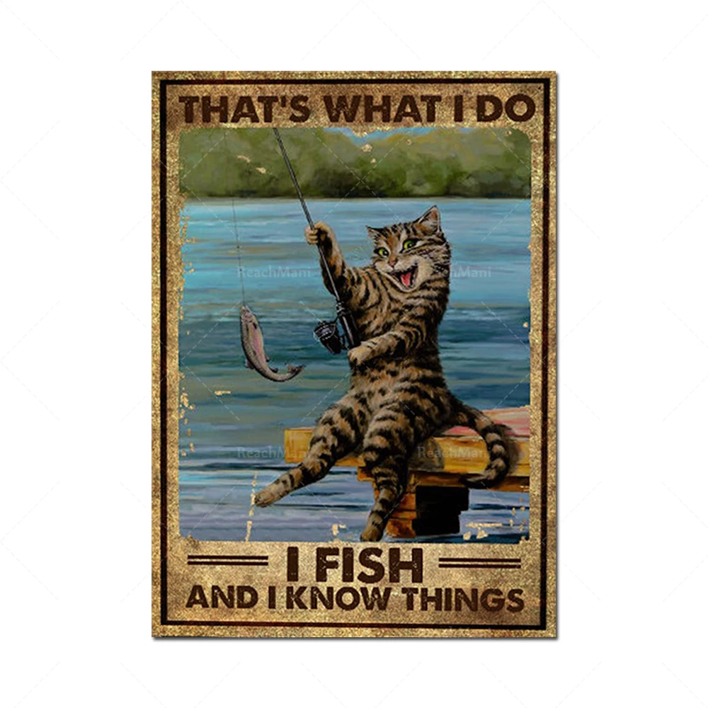 Funny Cat Poster, This Is What I'm Fishing And Know About Fishing